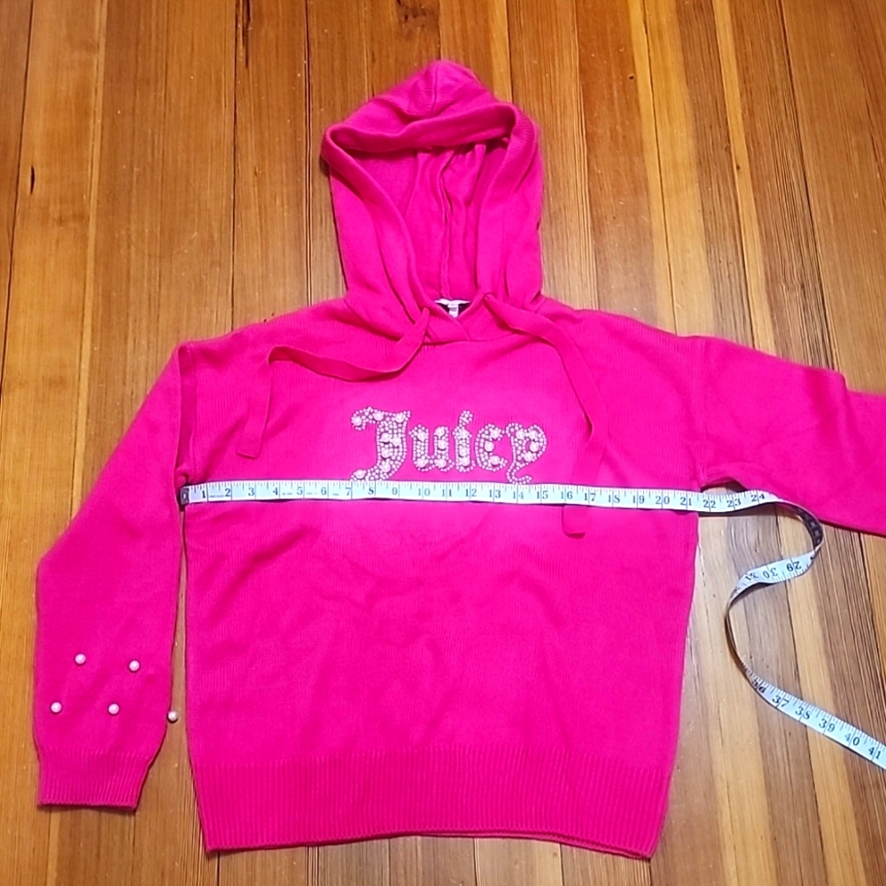 Juicy couture dragon fruit Pearl trimmed hoodie